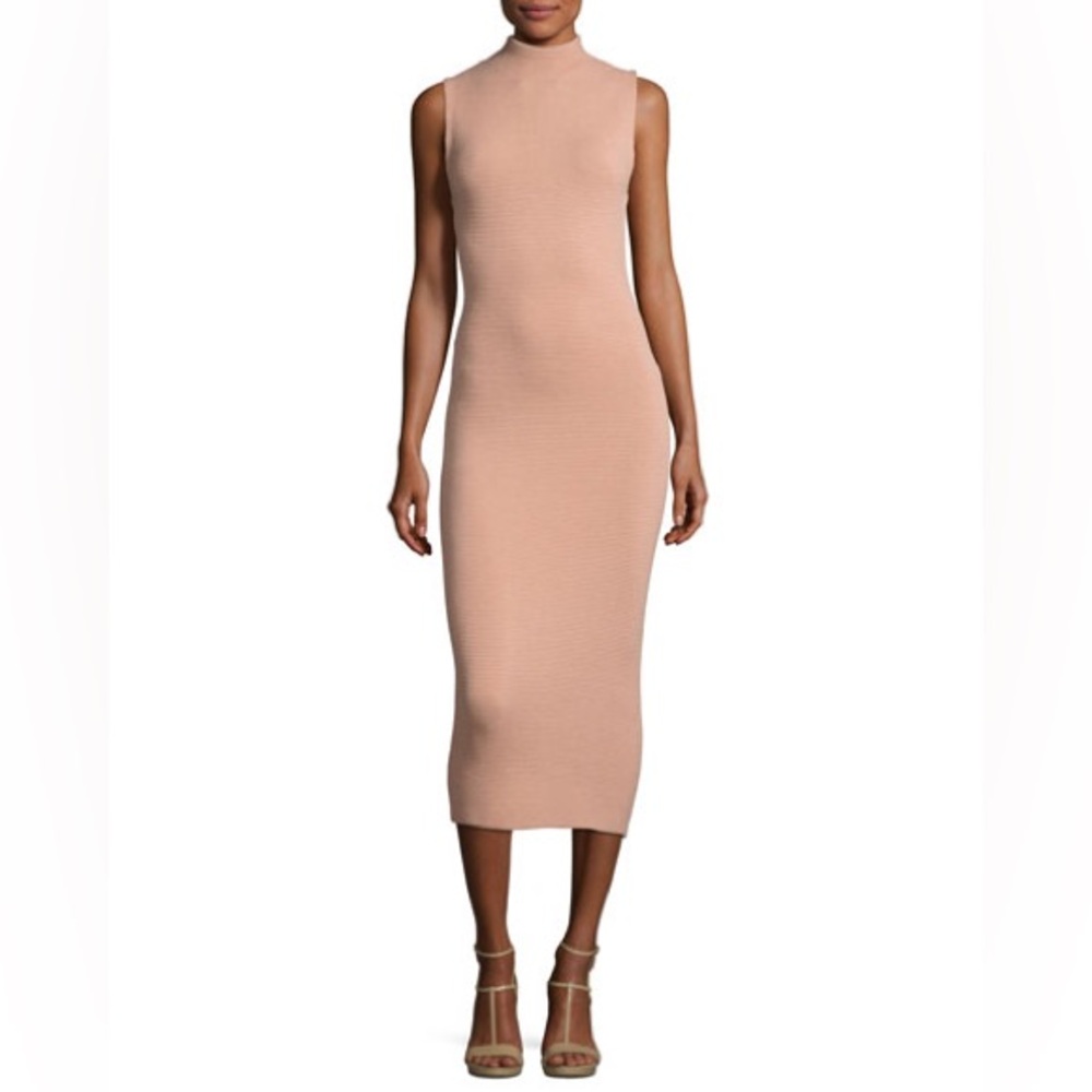 Alice And Olivia Hana Mock-neck Sleeveless Midi Dress